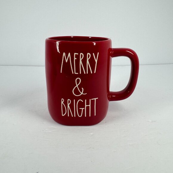Rae Dunn Silent Night Merry & Bright Red Christmas Mug Set Holiday Coffee Cups - Picture 3 of 7